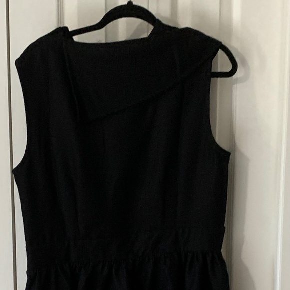 NWT Unique Vintage/Smak Parlour XL/14 Black Tweed Funnel Neck Fit & Flare Dress - Picture 4 of 7